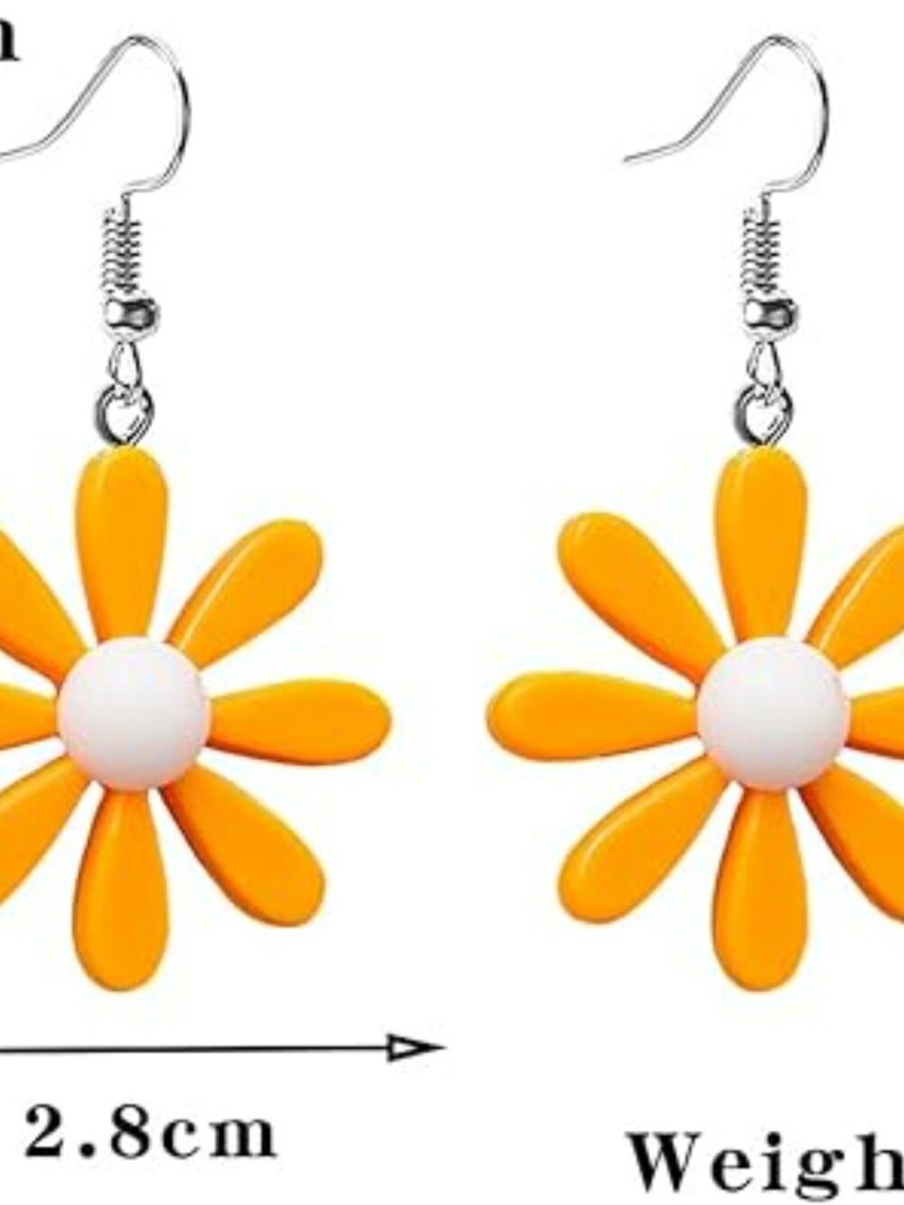 New Flower Daisy Earrings Acrylic Unique Dangle Drop Earring Wild Lily Petals